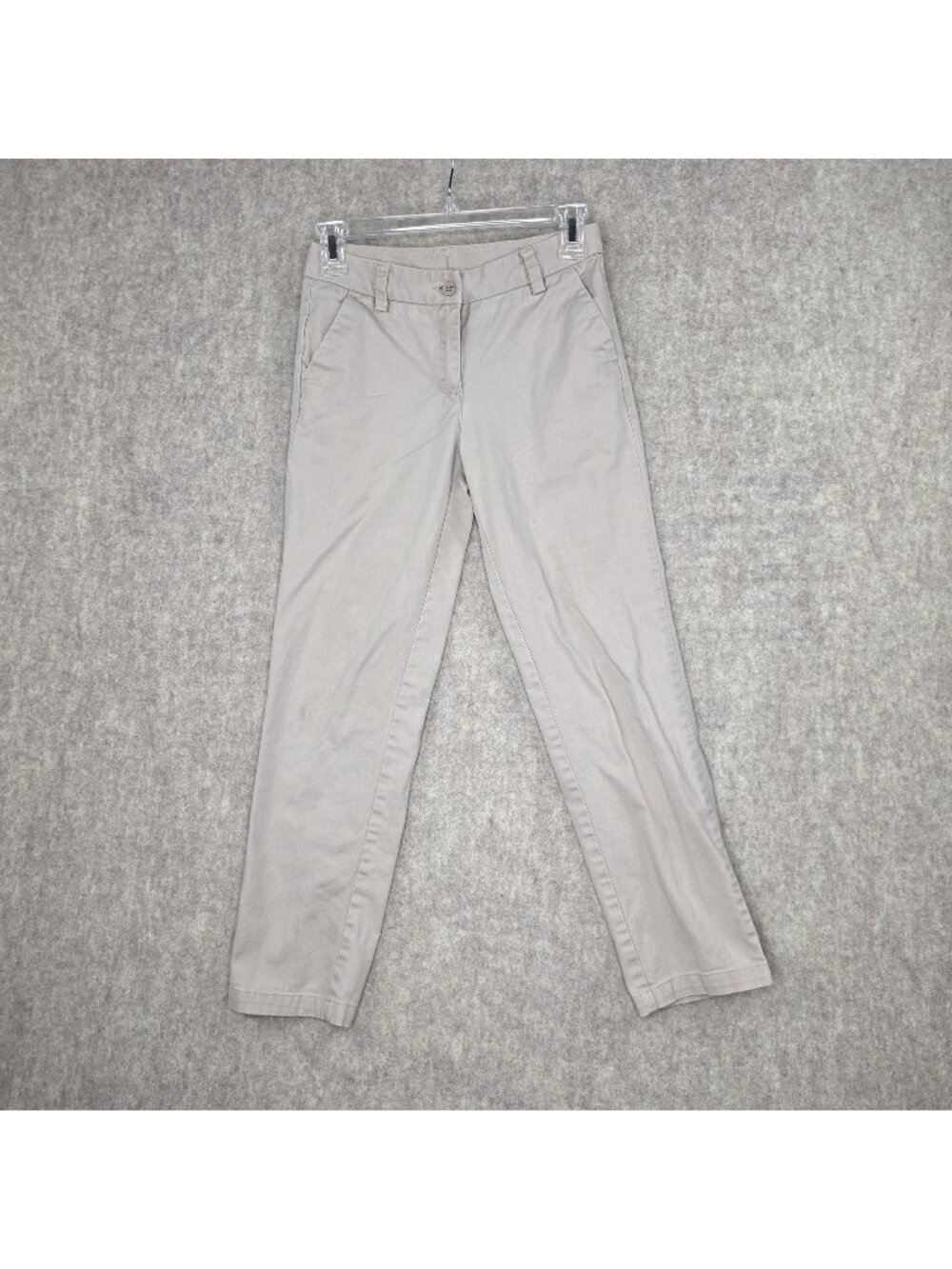 Izod Girls Khaki Pants Size 12 Regular Stretch Cotton Blend Straight Leg Beige